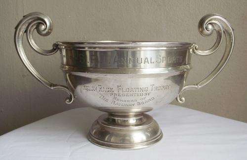 HUGE 1924 BIRMINGHAM SILVER S.R.I ANNUAL SPORTS RELAY RACE FLOATING TROPHY, MAKER HM, 509 grams