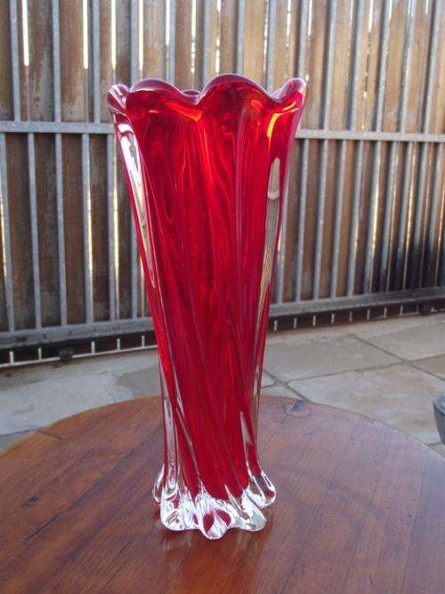 Stunning Red Murano Vase