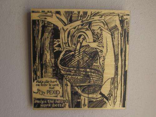 RESIN-ETCHING BY FAMOUS NILS BURWITZ OF A HUMAN HEART
