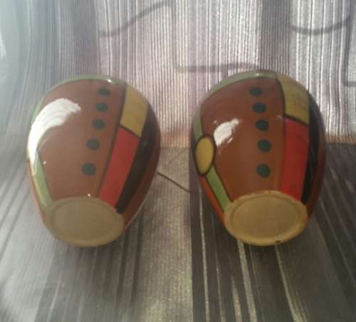 MAGNIFICENT MATCHING PAIR!!! Large Colourful Ceramic Vases