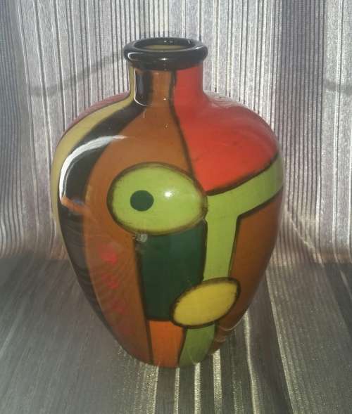 MAGNIFICENT MATCHING PAIR!!! Large Colourful Ceramic Vases