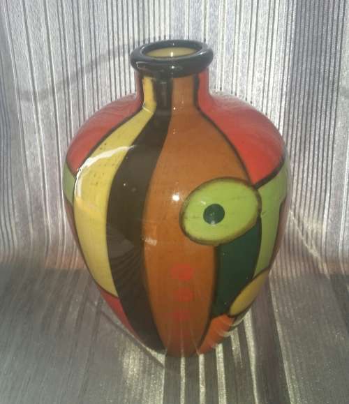 MAGNIFICENT MATCHING PAIR!!! Large Colourful Ceramic Vases