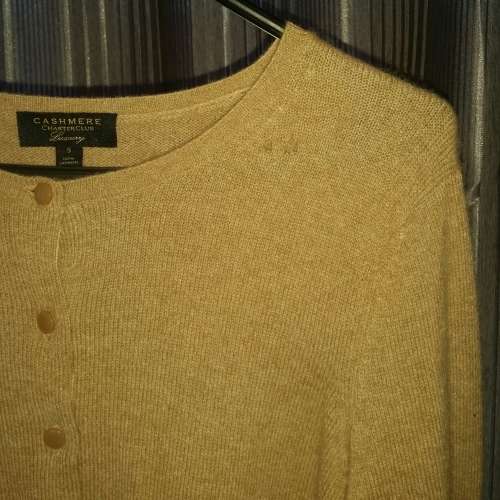 100% CASHMERE!!! Charter Club Beige Jersey