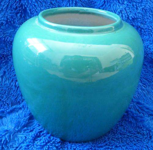 Large Green Ceramic Glazed Vase / Pot