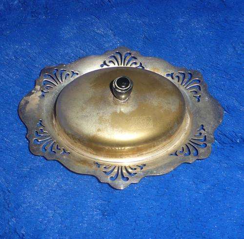 Vintage Silver Plated? Butter Dish with Glass Liner Inside