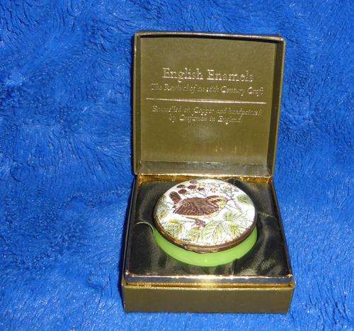 English Enamels by Crummles MADE IN ENGLAND Hand-Painted Trinket Dish in Box