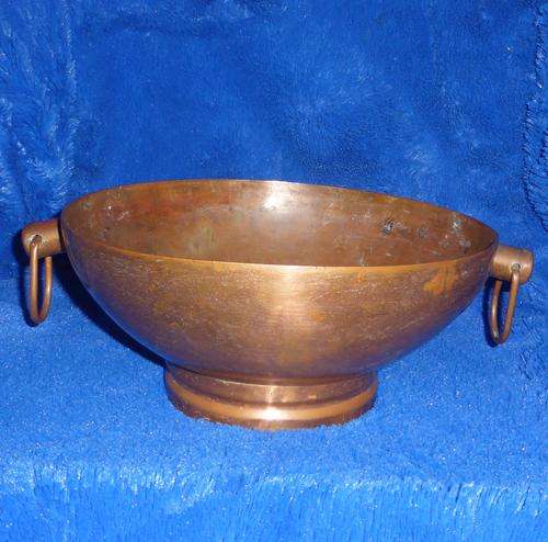 Vintage Large Copper Bowl with 2-Handles 1,08kg!