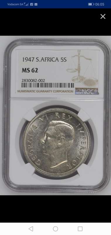 !!!!! STARTING AT SILVER PRICE!!!!1947 5 SHILLING MS 62 HARD TO FIND IN MS!!!!