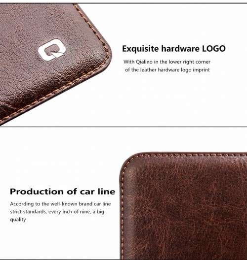 Samsung Galaxy S7 & S7 edge Case Qialino Genuine Leather Flip Wallet Ultra Thin Case Cover