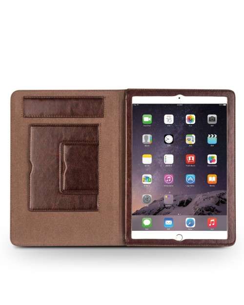 free shipping QIALINO Genuine Leather Case for iPad Pro 9.7 Stand CoverCard compatible for iPad air2
