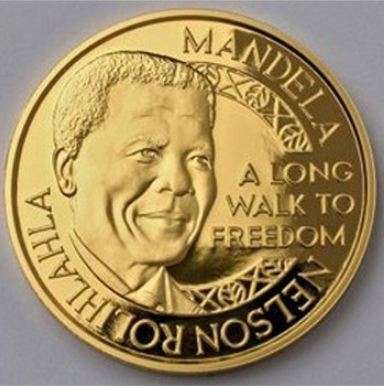 NELSON MANDELA A LONG WALK TO FREEDOM MEDALLION 24 k GOLD CLAD!!!!