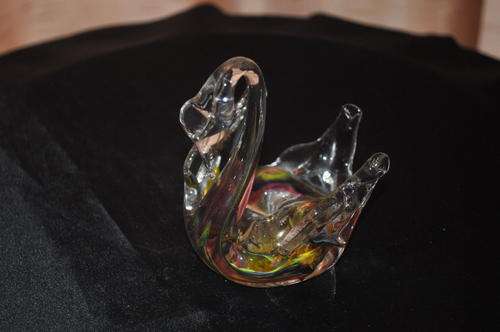 MURANO SWAN MULTI COLORED GLASS