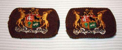 PAIR OF OLD SA ARMY EMBROIDERED SGT MAJOR CLOTH BADGES
