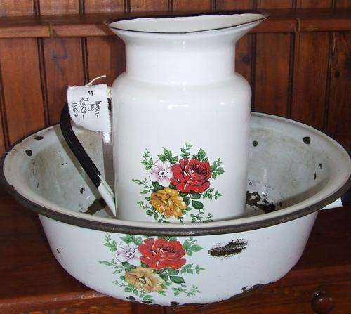 enamel jug and basin set