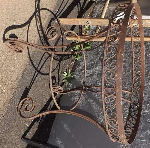 wrought iron table base