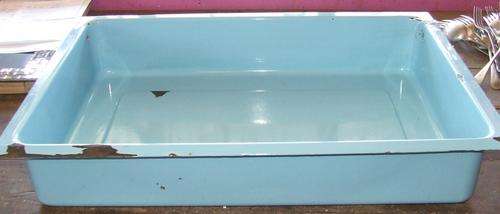 Large BLUE ENAMEL rectangular container