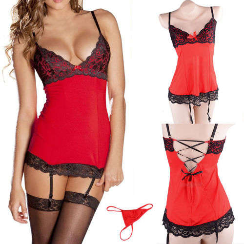 red and black lingerie size 32-34