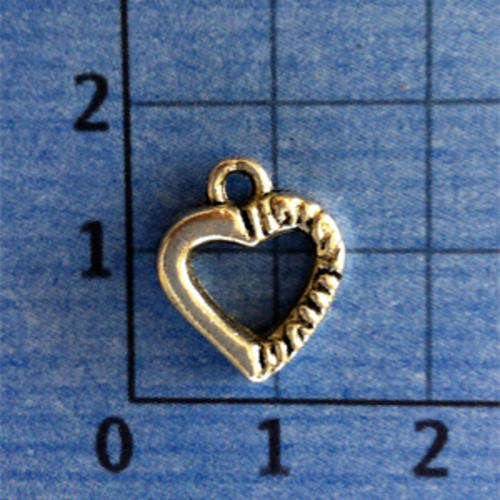 Heart Charm (Nickel) - 10 pieces