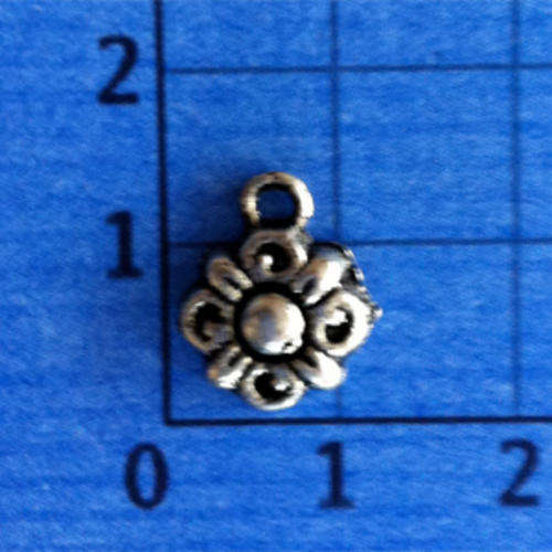 Flower Charm (Nickel) - 10 pieces