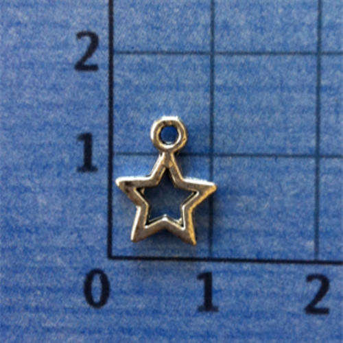 Star Charm (Nickel) - 10 pieces