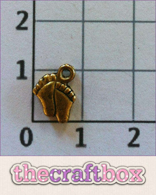 Goldtone Feet Charm (10 pieces)