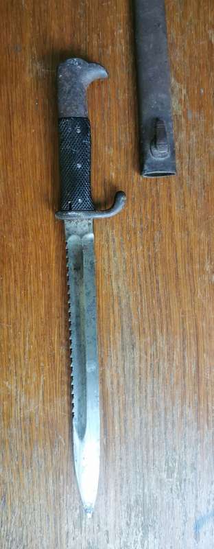 Erfurt kS98 Bayonet with leather grips.