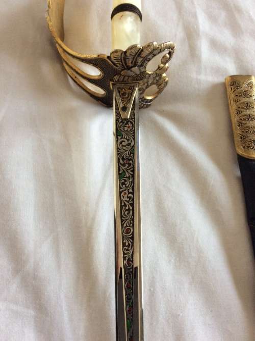 Sword - Rare Navy / Officer Dress Sword - (Make: Robert, Made in Spain)