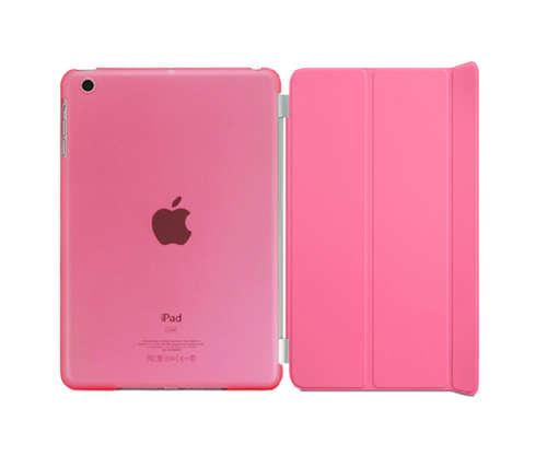 iPad Mini Smart Magnetic Case in Pink (Clear Back & Front)