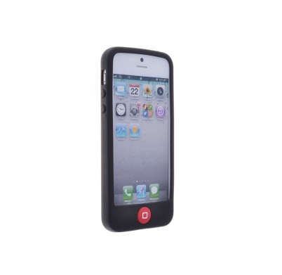 iPhone 5/5S Black Silicone Cover With Red Button
