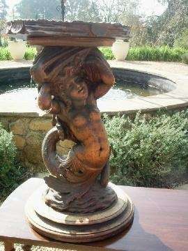 REDUCED!!! A 19thC carved maple MERMAID TABLE