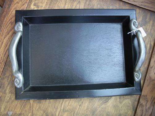 Carrol Boyes Black Wooden & Pewter Tray¿