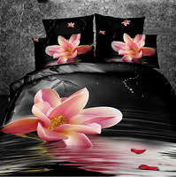 3D Duvet Set Pink Lily  Cotton/Polyester Double/Queen