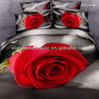 3D Duvet Cover Set Red & Grey Rose Double/ Queen Size