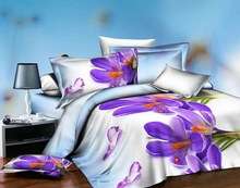 3D Duvet Bedding Purple Flower