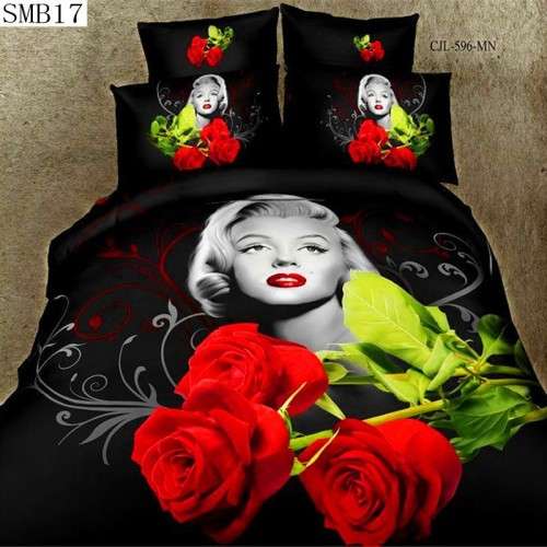 3D Duvet Bedding  Red Rose Marilyn Monroe