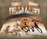 3D Duvet Bedding Brown Horse
