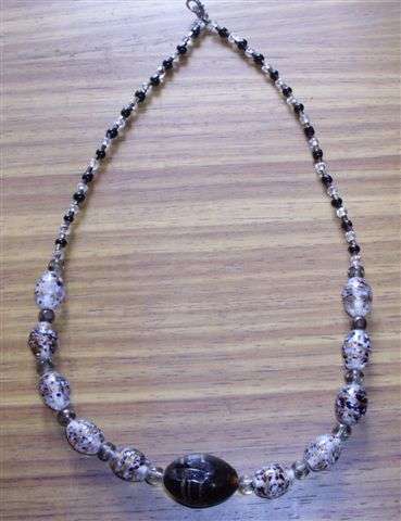 Brown Gold and Whte necklace 48cm