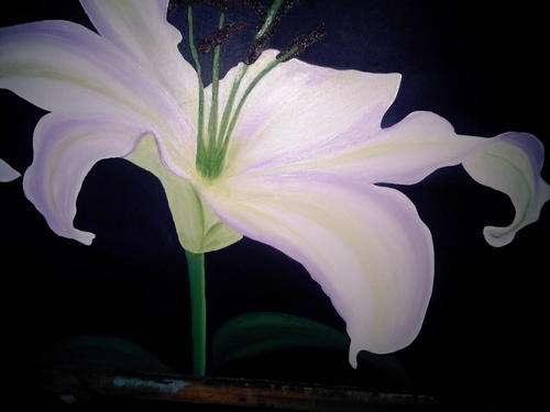 A Beautiful St Joseph Lily Oil painting