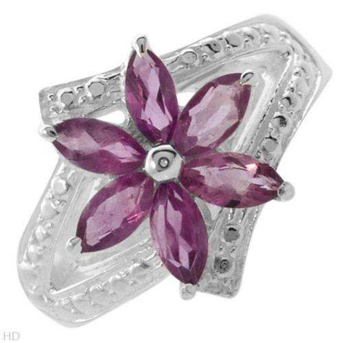 Stylish Brand New Ring With 1.50ctw Genuine Amethysts in 925 Sterling silver. Total item weight 7.0g