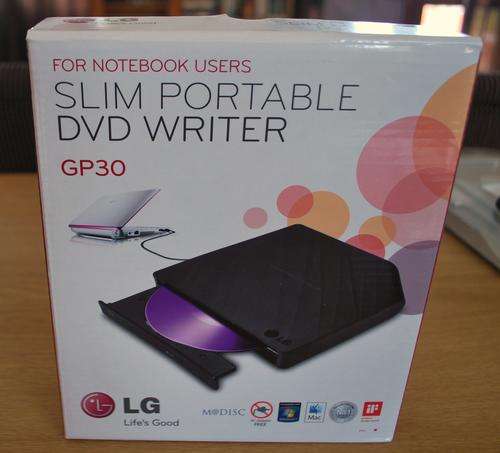 LG SLIM PORTABLE DVD WRITER FOR NOTEBOOK  USERS GP30