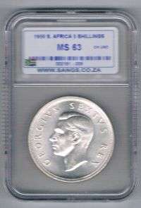 1950 CROWN ( 5 SHILLINGS ) VERY SCARCE IN MS CONDITION SANGS GRADED MS 63
