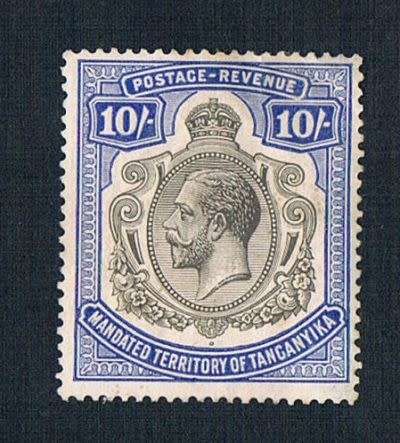 10s. 1922 MANDATED TERRITORY OF TANGANYIKA- High value Space Filler