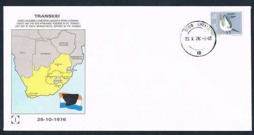1976 Covers- Last day of SA postal services in Transkei and First day of Independant Transkei Postal