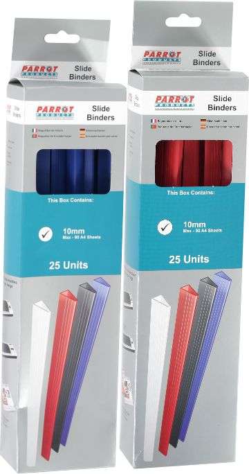 SLIDE BINDERS A4(100/BAG) 10MM MAX 90 SHEETS - BS1010