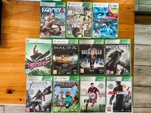 Boxed Xbox 360 500GB With 2 Controllers and 11 Games Good Condition! FREE SHIPPING!