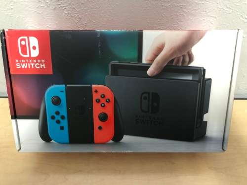 Nintendo Switch V1 Neon Blue & Red With 64GB Micro SD Card Boxed In Great Condition!