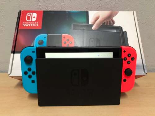 Nintendo Switch V1 Neon Blue & Red With 64GB Micro SD Card Boxed In Great Condition!