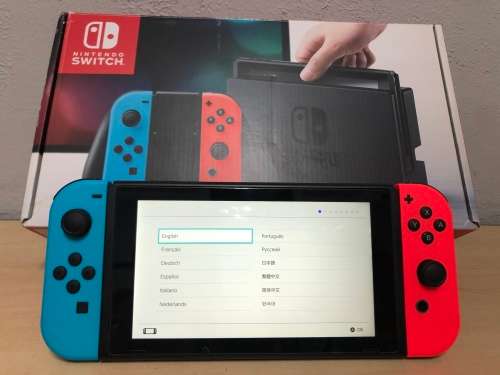 Nintendo Switch V1 Neon Blue & Red With 64GB Micro SD Card Boxed In Great Condition!