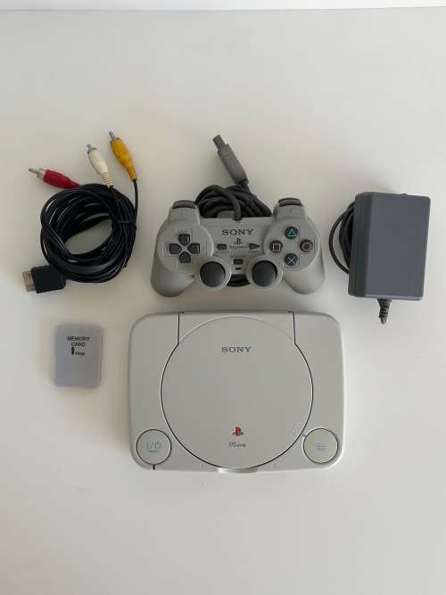 Sony Playstation 1 Slim Console With Official Controller & Generic Memory Card Great Condition!