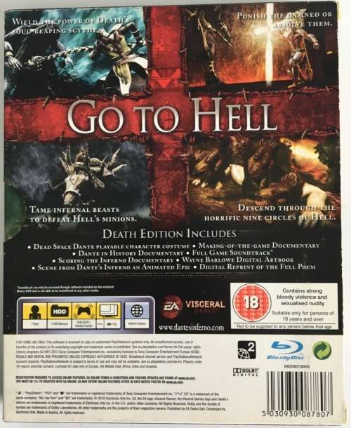 Dante`s Inferno Death Edition PS3 Complete Good Condition!